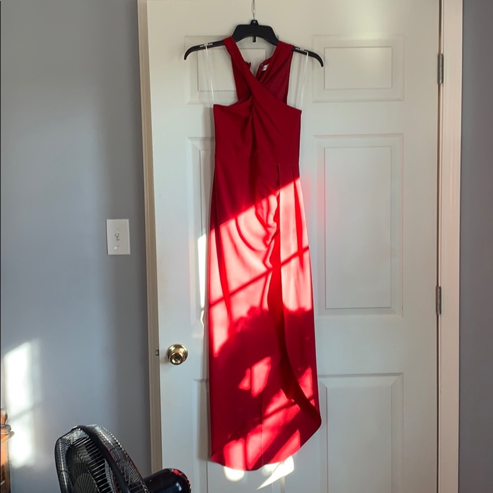 Red midi dress